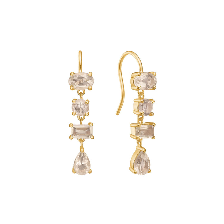 Eloise earrings with Champagne Quartz - gold plated
