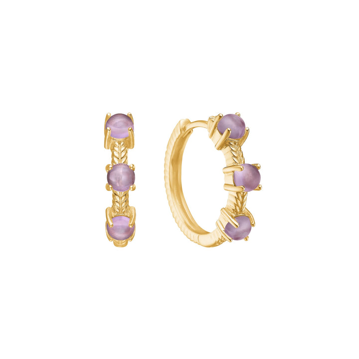 Ollala hoops with Amethyst - gold plated