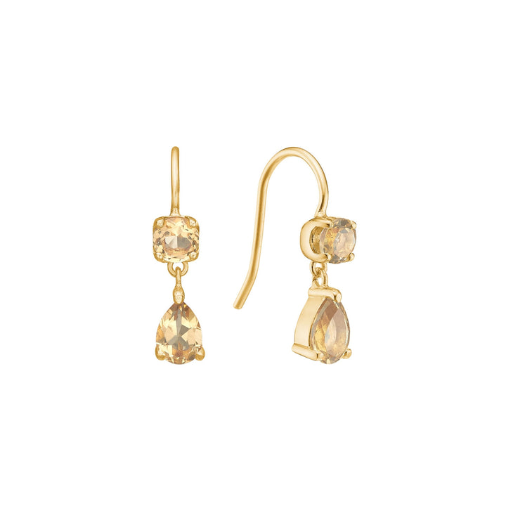 Lillian earrings with Champagne Quartz - gold plated
