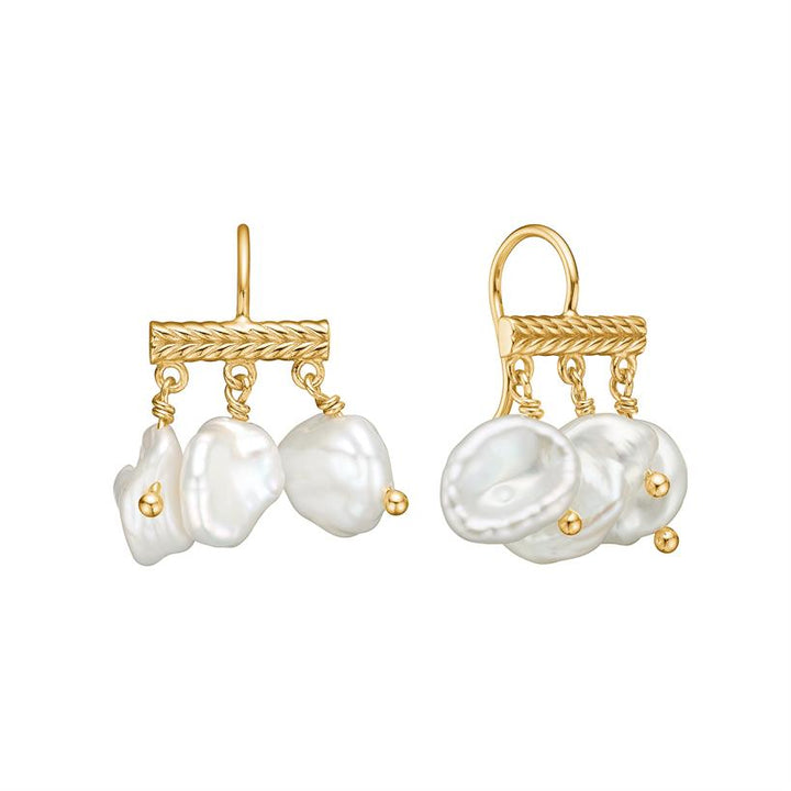 Mirage earrings with Keshi Pearl - gold plated