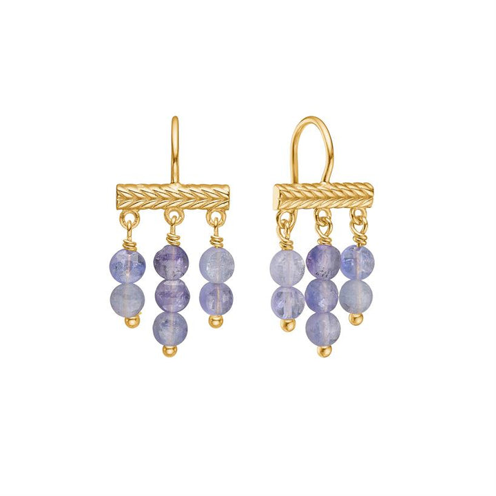 Mirage earrings with Tanzanite - gold plated