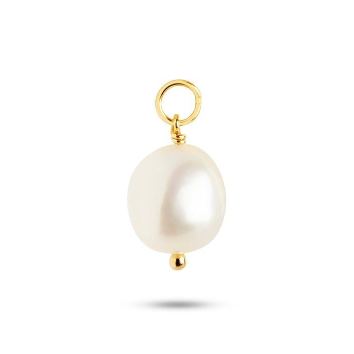 Balloon charm with white Pearl - gold plated