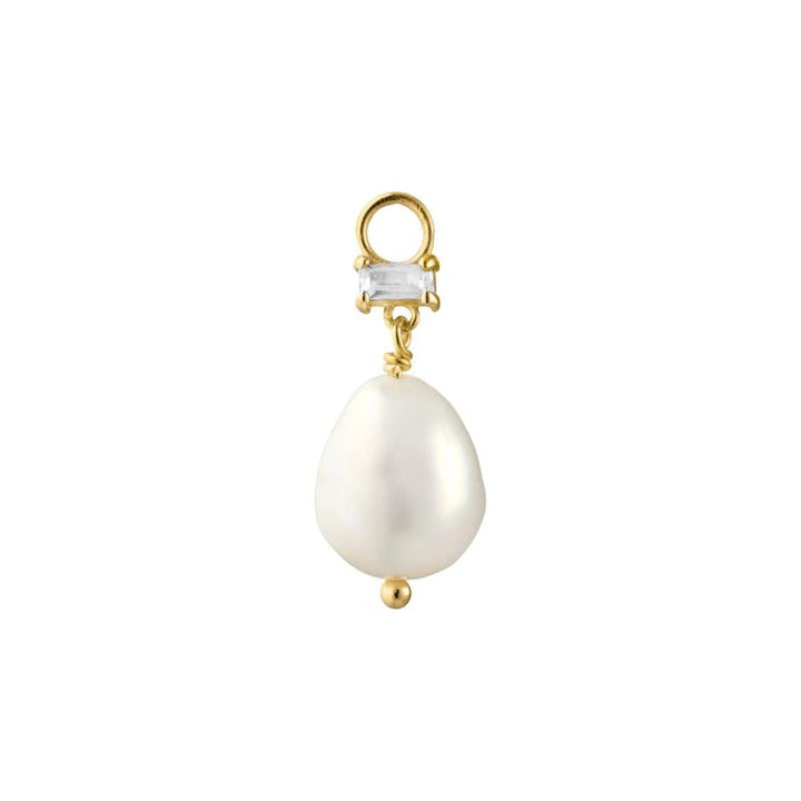Takumi charm with Pearl and White Topaz - gold plated