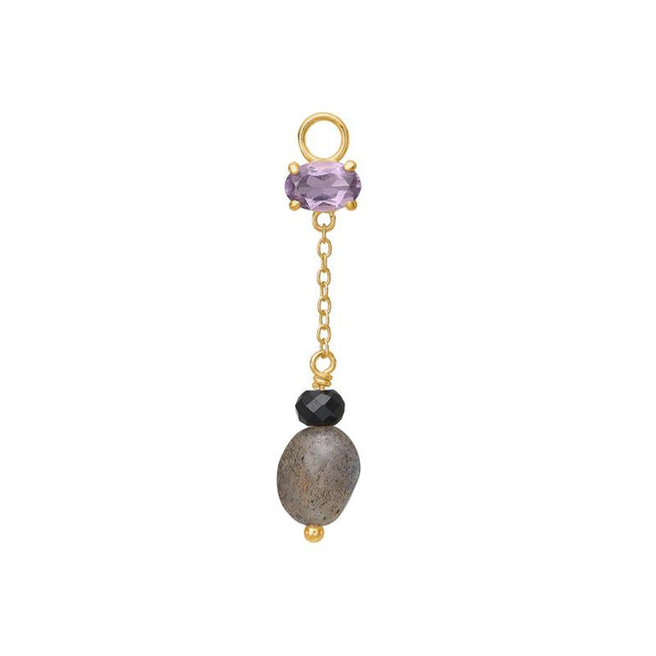 Pamela charm with Amethyst, Spinel and Labradorite