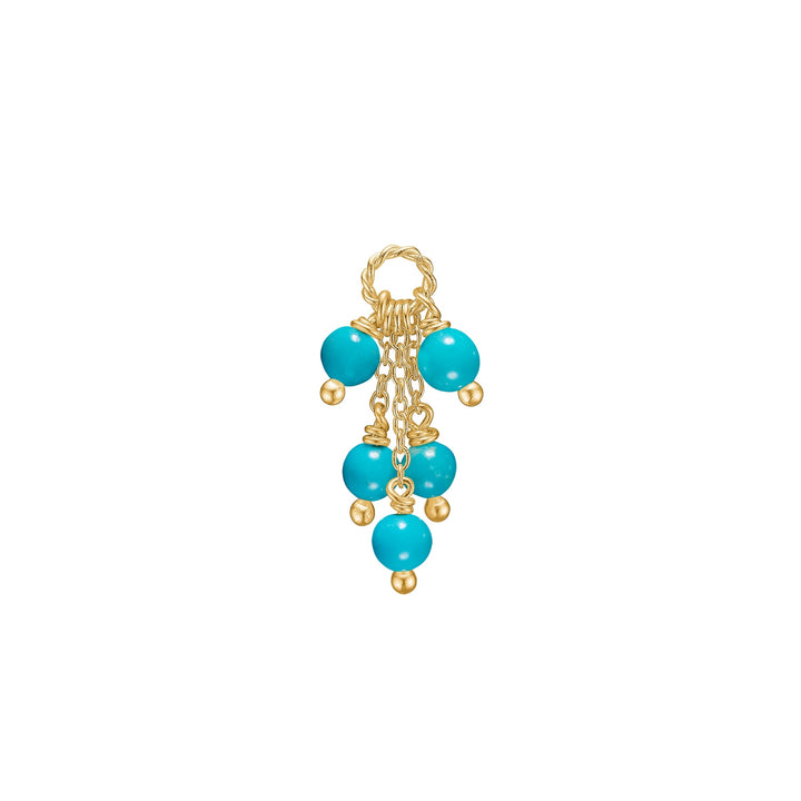 Bloom charm with Turquoise - gold plated