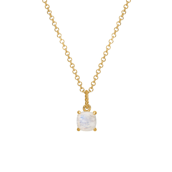 Tara pendant with Rainbow Moonstone - gold plated