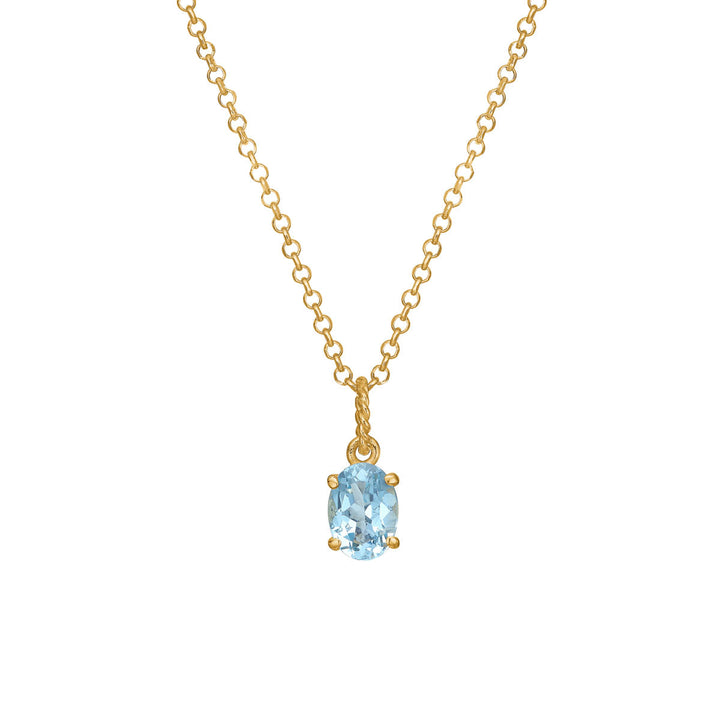 Valentine pendant with Blue Topaz - gold plated