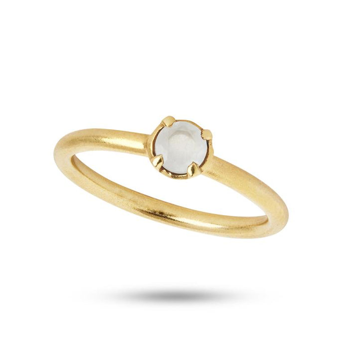 Gold plated ring with Aquamarine