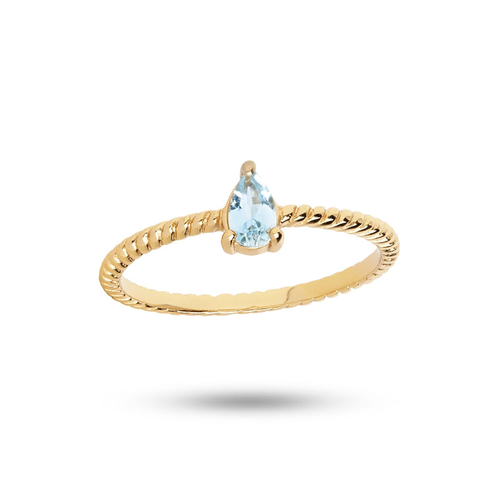 Aqua ring with Blue Topaz - gold plated