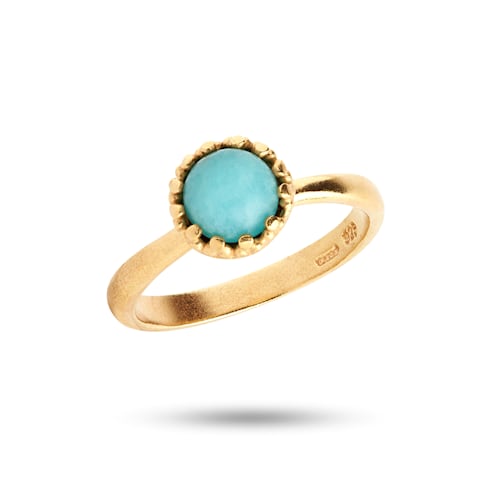 Zoë ring with Amazonite - gold plated