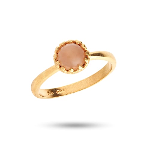 Zoë ring with Sand Moonstone - gold plated