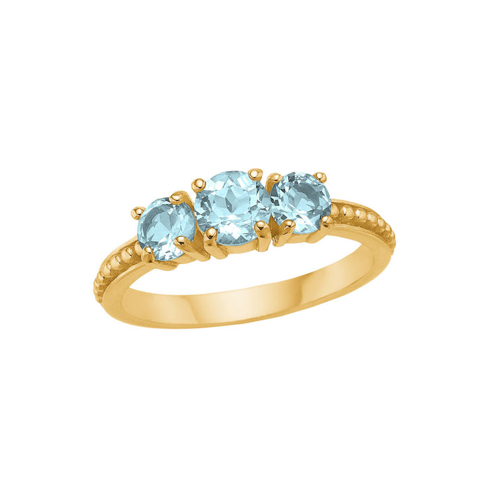 Valentine ring with Blue Topaz - gold plated