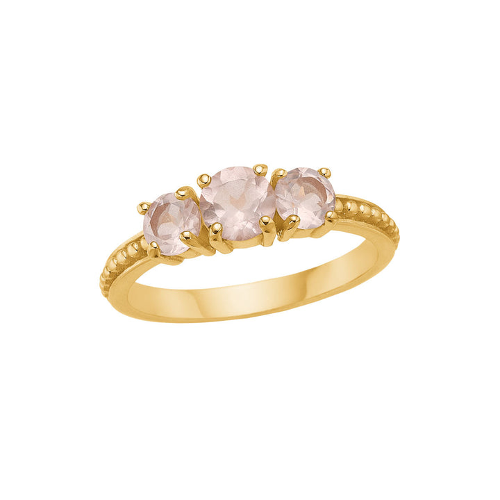 Valentine ring with Rose Quartz - gold plated