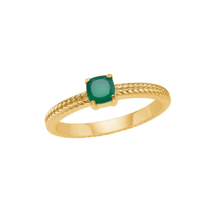 Kamila ring with Green Agate - gold plated