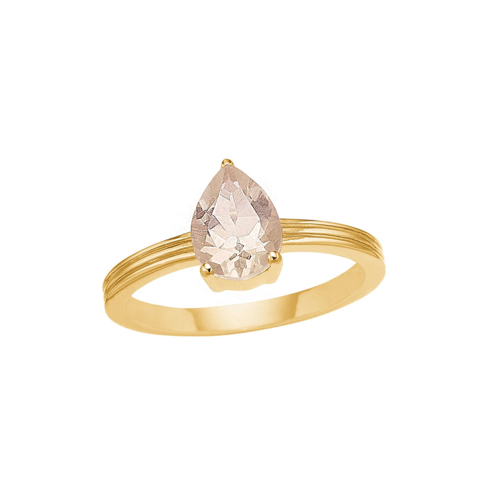 Aurora ring with Champagne Quartz - gold plated