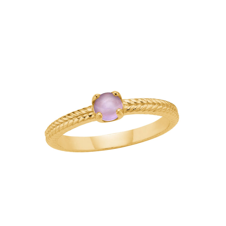 Olalla ring with Amethyst - gold plated