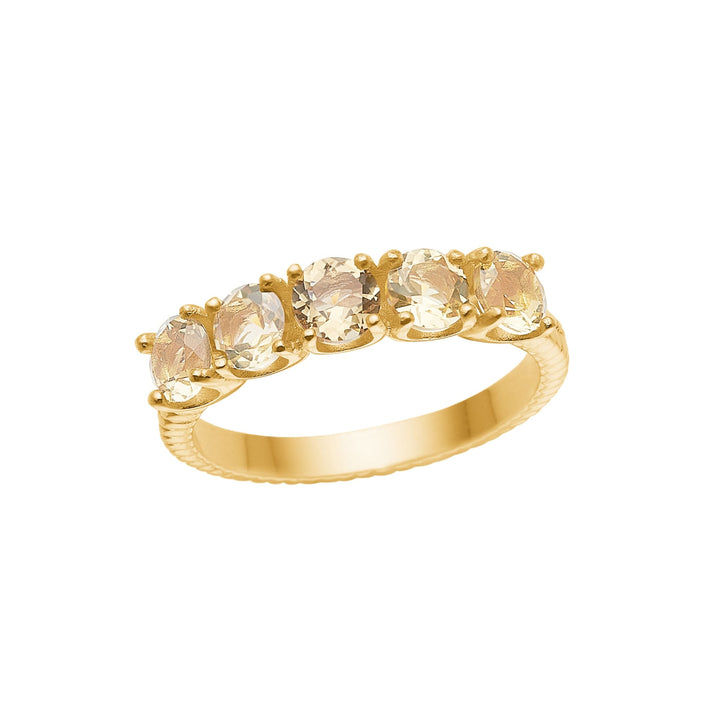 Blixen ring with Champagne Quartz - gold plated