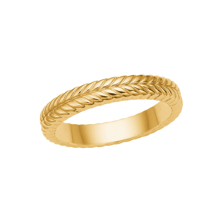 Fishbone ring 4mm - gold plated