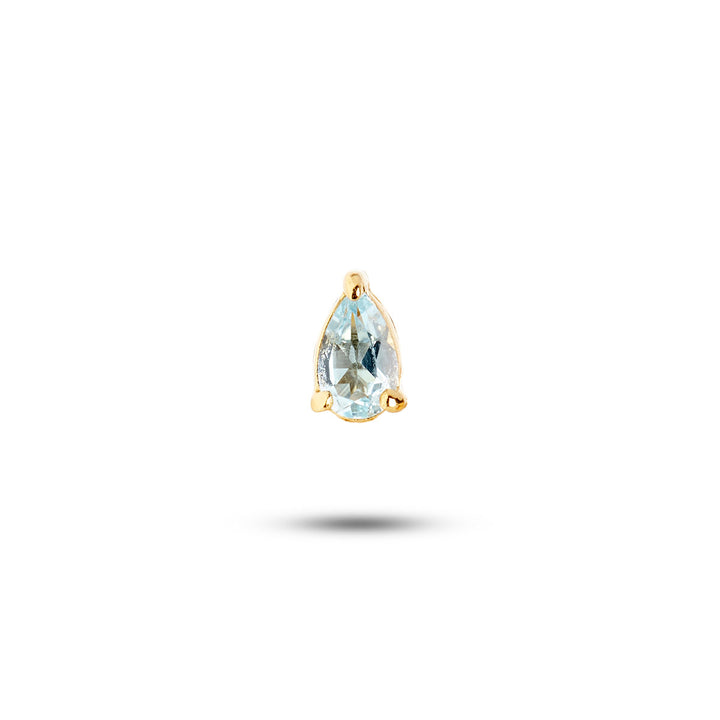 Echo ear stud with Blue Topaz - gold plated