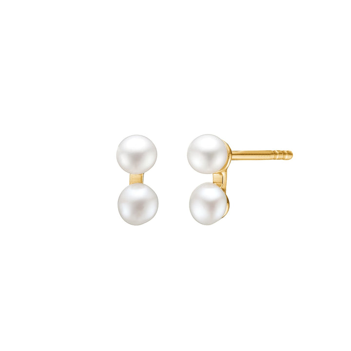 Freya ear studs with Pearl - gold plated