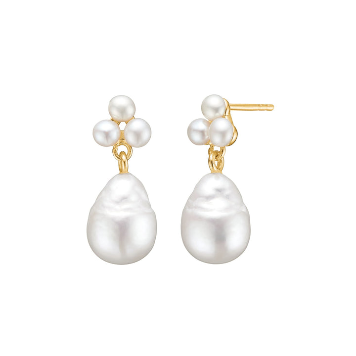Coraline ear studs with Pearl - gold plated