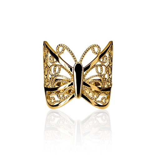 Papillon ring - gold plated