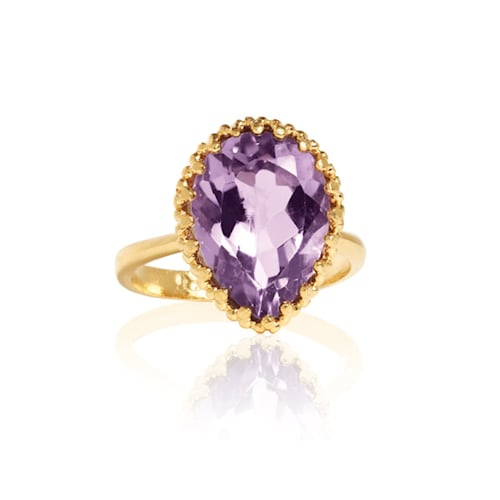 Gold plated ring with Amethyst