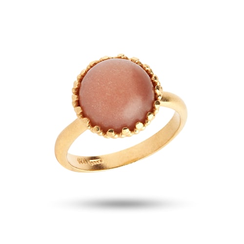 Aelia ring with Sand Moonstone - gold plated
