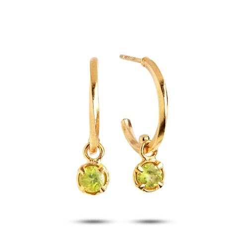 Ayla hoops with Peridot - gold plated