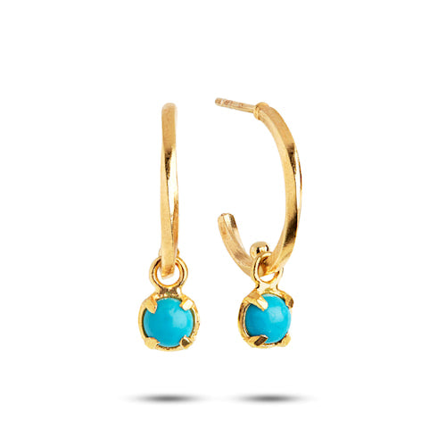 Ayla hoops with Turquoise - gold plated