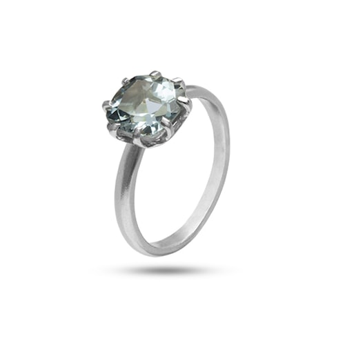 Cushion ring with Blue Topaz - silver