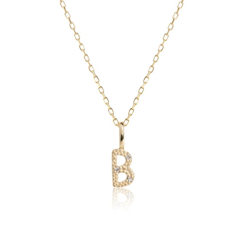 10-Karat Letter pendant with champagne Diamond - B