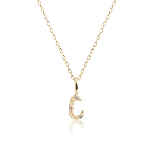 10-Karat Letter pendant with champagne Diamond - C