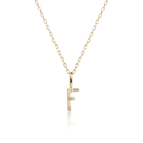 10-Karat Letter pendant with champagne Diamond - F