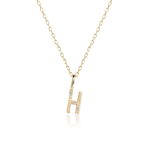 10-Karat Letter pendant with champagne Diamond - H