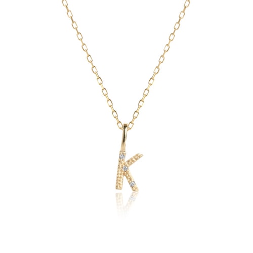 10-Karat Letter pendant with champagne Diamond - K