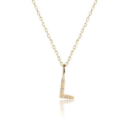 10-Karat Letter pendant with champagne Diamond - L