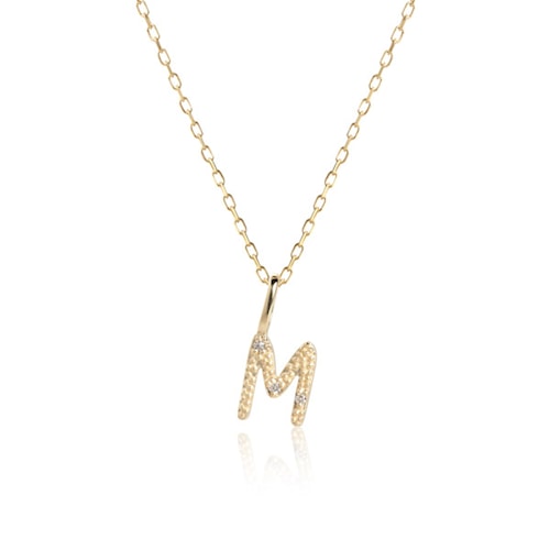 10-Karat Letter pendant with champagne Diamond - M