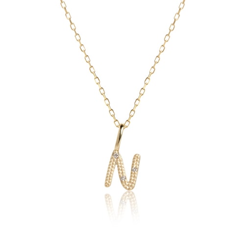 10-Karat Letter pendant with champagne Diamond - N