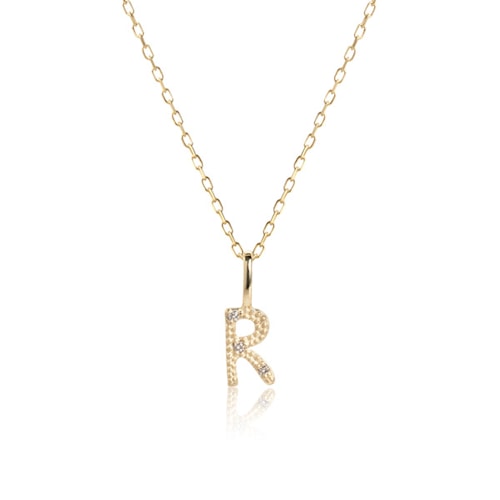 10-Karat Letter pendant with champagne Diamond - R