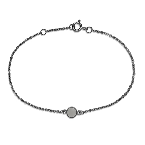 Archive bracelet with Grey Moonstone - oxidised silver