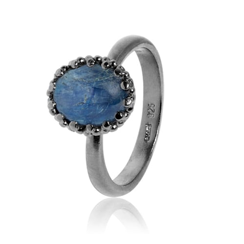 Lana ring with Kyanite - oxidised silver