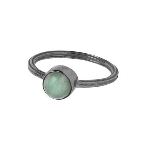 Archive ring with Aventurine - oxidised silver