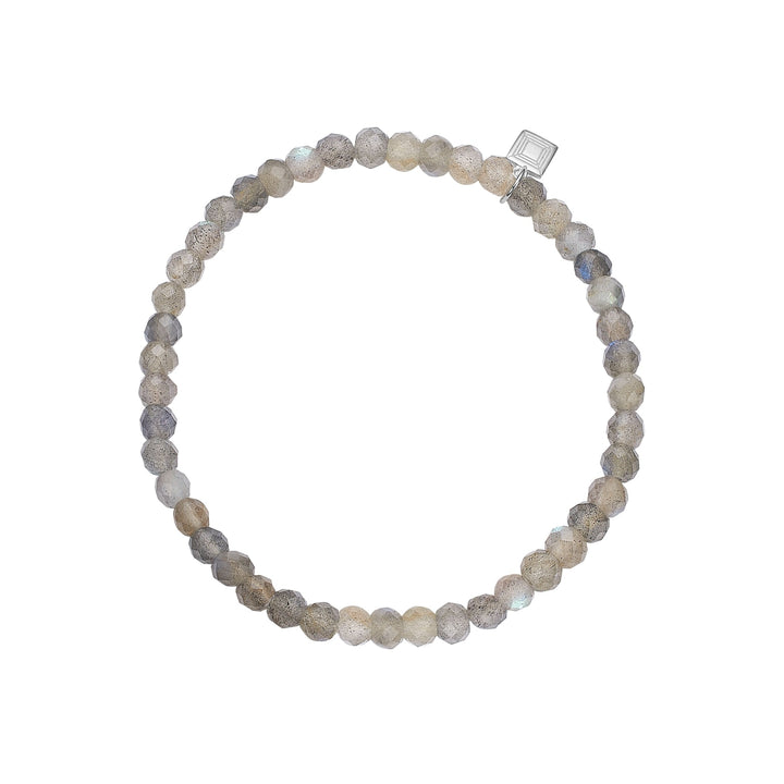 Rondeau bracelet with Labradorite 17,5cm - silver