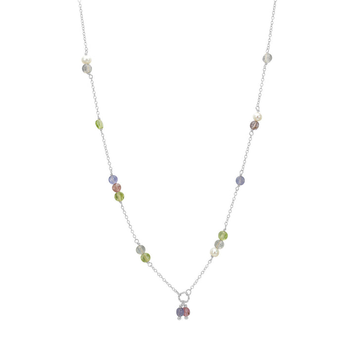Eiffel chain with gemstones - silver