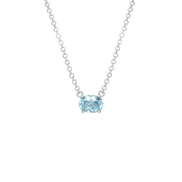 Valentine chain with Blue Topaz - silver
