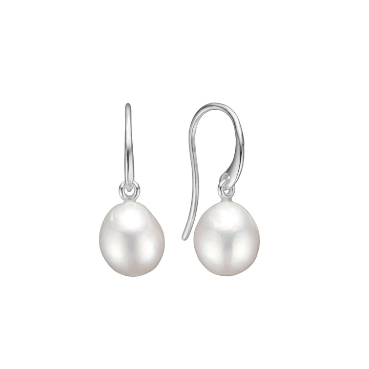 Rococo earrings with Baroque Pearl - silver