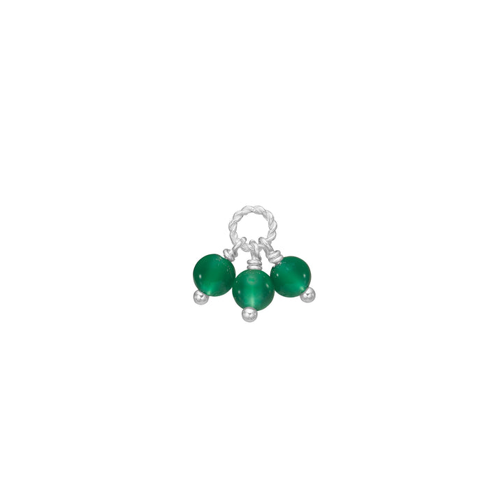 Triad charm with Green Agate - silver