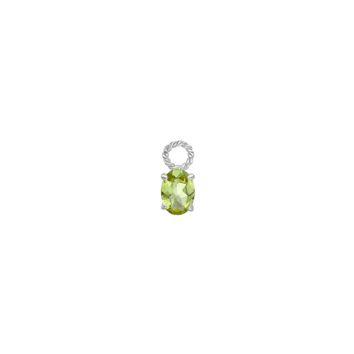 Valentine charm with Peridot - silver