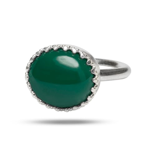 Ceos ring with Green Agate - silver